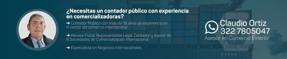 Contador público de una comercializadora internacional revisando obligaciones tributarias y aduaneras en Colombia